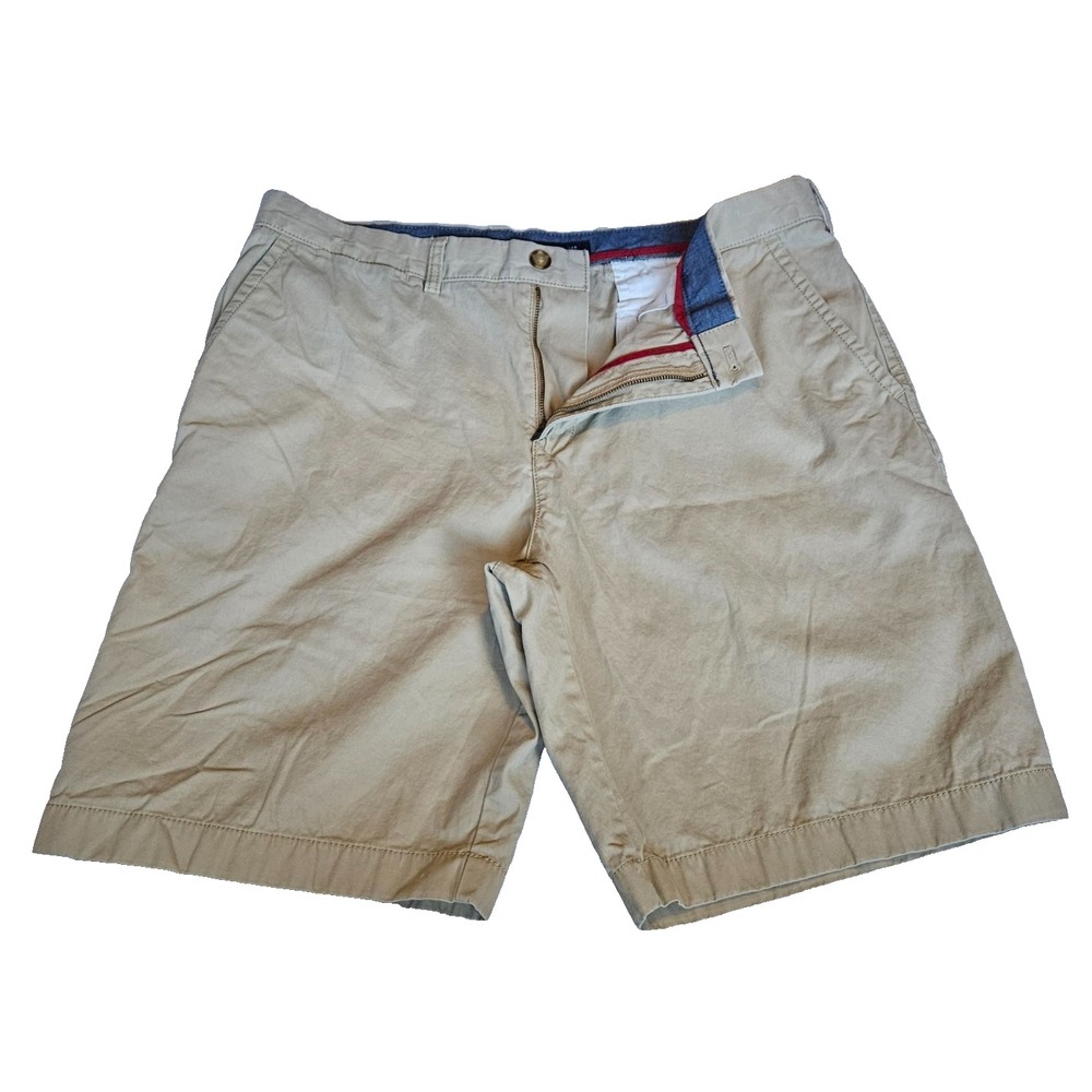 Tommy Hilfiger Chino Shorts Flat Front Zip Fly Khaki Size 38